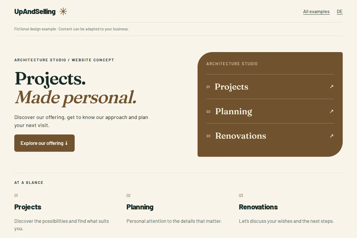 Architecture studio · website example