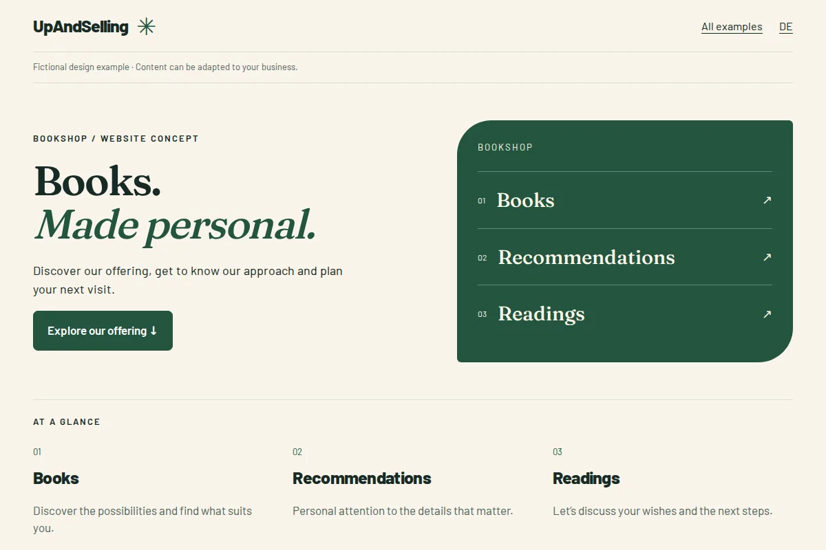 Bookshop · website example