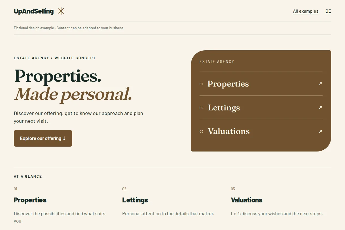 Estate agency · website example