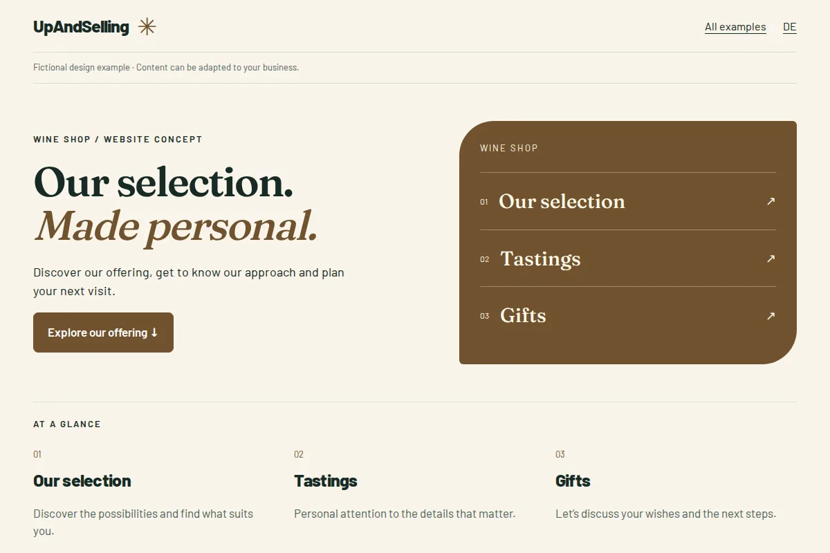 Wine shop · website example
